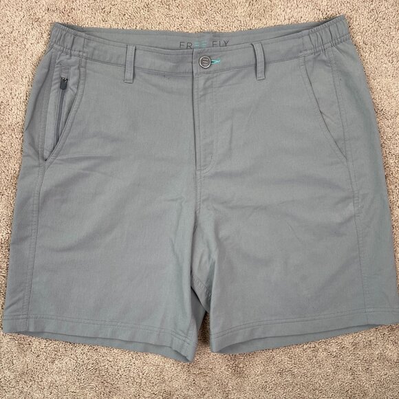 Free Fly Shorts Men Large Gray Hybrid 7" Golf Hiking Bamboo Charcoal Lightweight - Picture 1 of 9